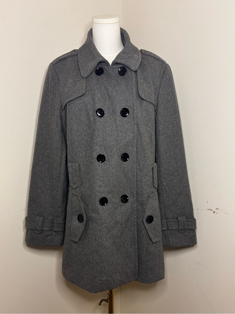 Calvin Klein Gray Wool Pea Coat size 16